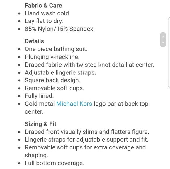 NWT! AUTH. MICHAEL KORS SWIMSUIT - Picture 7 of 8